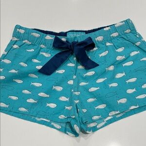 Xhilaration Sleepwear Shorts Fish Aqua Blue Drawstring Ribbon S